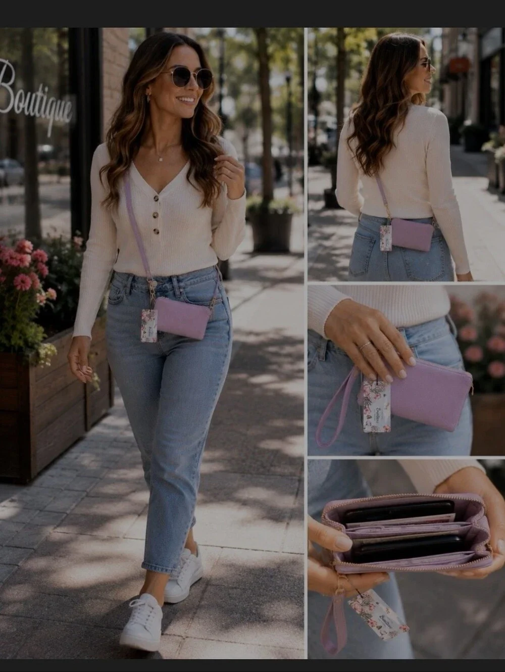 Versatile Lavender Crossbody Wristlet - Brentango
